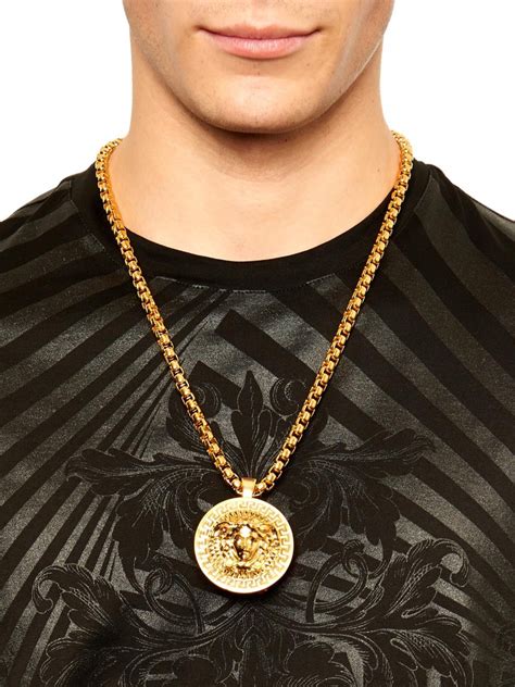 versace medusa pendant mens|Versace icon medusa necklace.